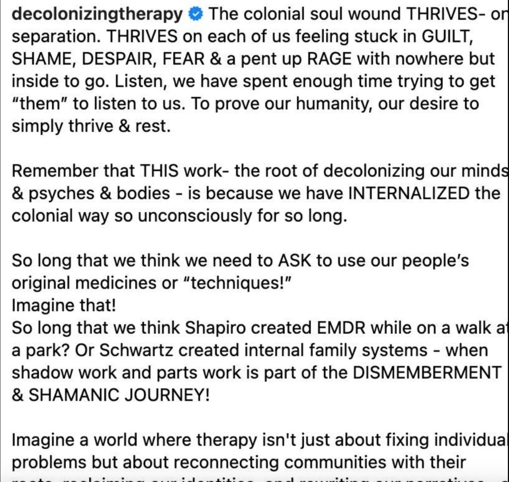 pesi letter decolonizing therapy