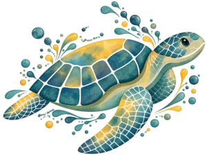 Our JTC at Sea Mascot - The Happy Sea Turtle